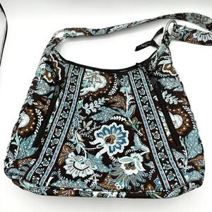 Vera Bradley Java Blue 2006 Retired Paisley Quilted Shoulder Tote Purse Handbag